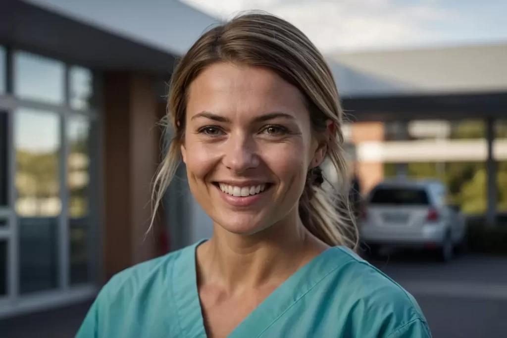 Australian nurse standing in front of a hospital wondering what nurses can claim on tax